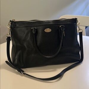 Coach Black Leather Tote Bag